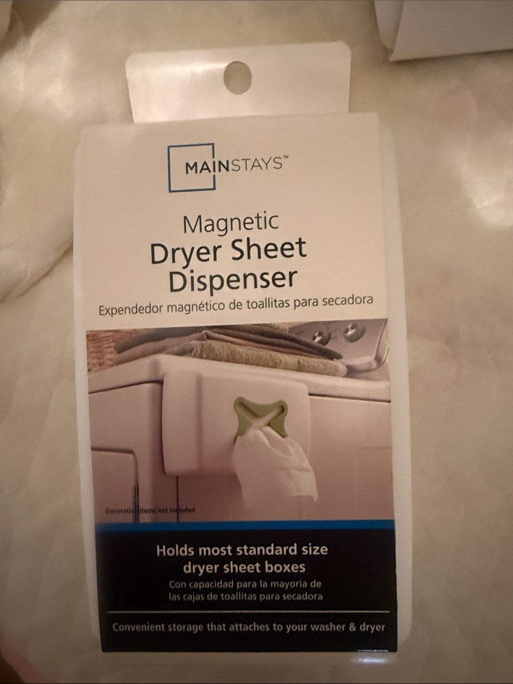 Mainstays White Dryer Sheet Dispenser with Green Accent